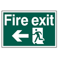 ASEC `Fire Exit` 200mm x 300mm PVC Self Adhesive Sign