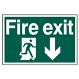 ASEC `Fire Exit` 200mm x 300mm PVC Self Adhesive Sign