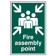 ASEC `Fire Assembly Point 200mm x 300mm PVC Self Adhesive Sign