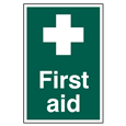 ASEC `First Aid` 200mm x 300mm PVC Self Adhesive Sign