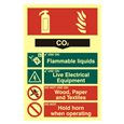 ASEC Fire Extinguisher 200mm x 300mm PVC Self Adhesive Photo luminescent Sign