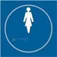 ASEC `Ladies` 150mm x 150mm Taktyle (Braille) Self Adhesive Sign
