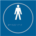 ASEC `Gents` 150mm x 150mm Taktyle (Braille) Self Adhesive Sign