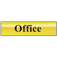 ASEC `Office` 200mm x 50mm Gold Self Adhesive Sign