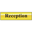 ASEC `Reception` 200mm x 50mm Gold Self Adhesive Sign