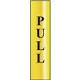 ASEC `Pull` 200mm x 50mm Gold Self Adhesive Sign