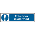 ASEC `This Door Is Alarmed` 200mm x 50mm PVC Self Adhesive Sign