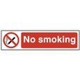 ASEC `No Smoking` 200mm x 50mm PVC Self Adhesive Sign