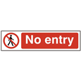 ASEC `No Entry` 200mm x 50mm PVC Self Adhesive Sign