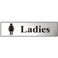 ASEC `Ladies` 200mm x 50mm Chrome Self Adhesive Sign