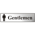 ASEC `Gentlemen` 200mm x 50mm Chrome Self Adhesive Sign