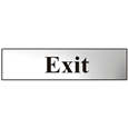 ASEC `Exit` 200mm x 50mm Chrome Self Adhesive Sign