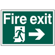 ASEC `Fire Exit` 400mm x 600mm PVC Self Adhesive Sign