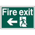 ASEC `Fire Exit` 400mm x 600mm PVC Self Adhesive Sign