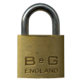 B&G Warded Brass Open Shackle Padlock - Steel Shackle