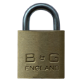 B&G Warded Brass Open Shackle Padlock - Steel Shackle