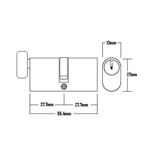 Cisa Oval Key and Turn Cylinders for Patio Doors