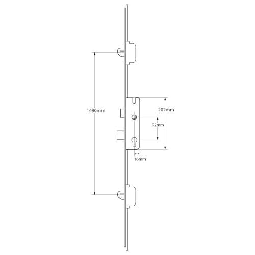 Maco C-TS Latch Deadbolt 2 Hooks Split Spindle Multipoint Door Lock