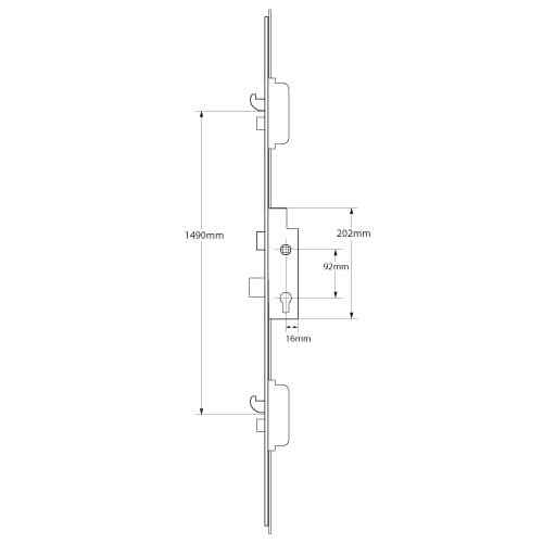 Maco A-TS Latch Deadbolt 2 Hooks Automatic Locking Multipoint Door Lock
