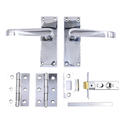 TSS Straight Lever Door Handle, Latch and Hinge Pack