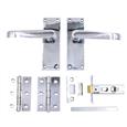 TSS Straight Lever Door Handle, Latch and Hinge Pack