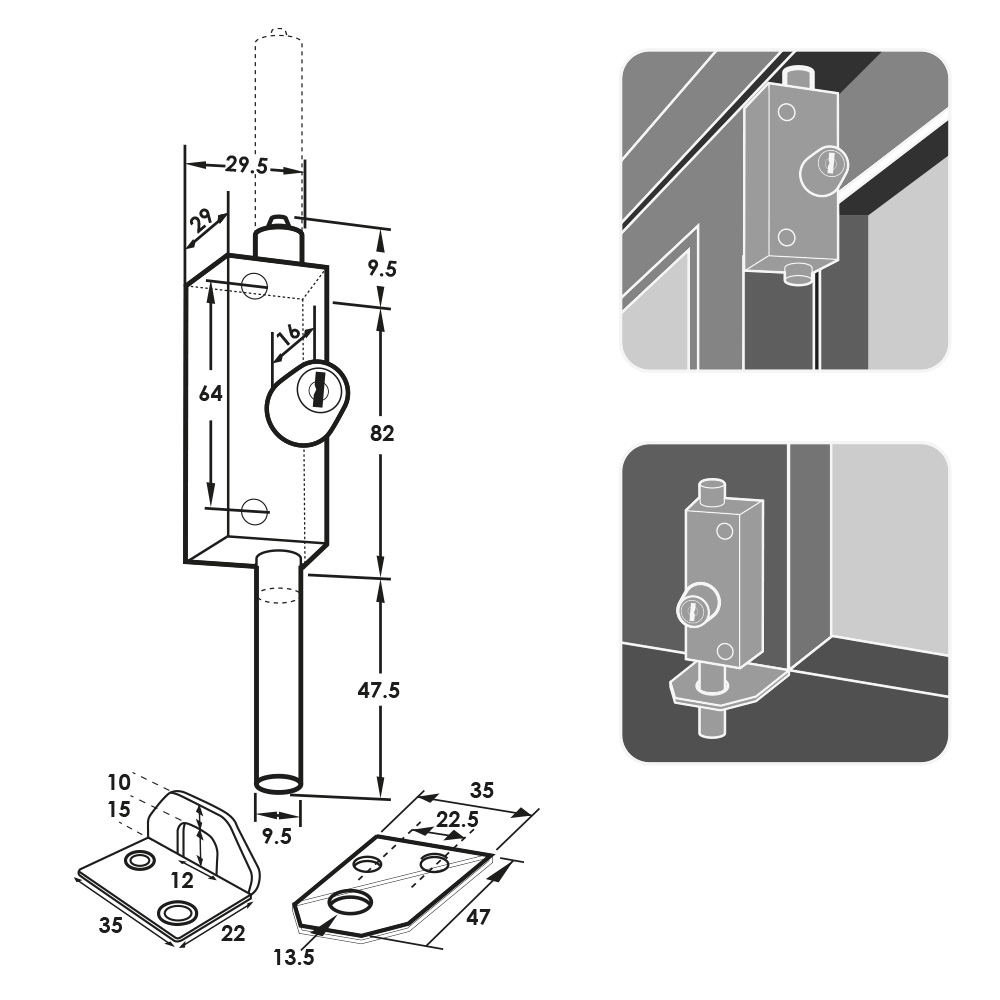 TSS Multi Purpose Patio Door Bolt