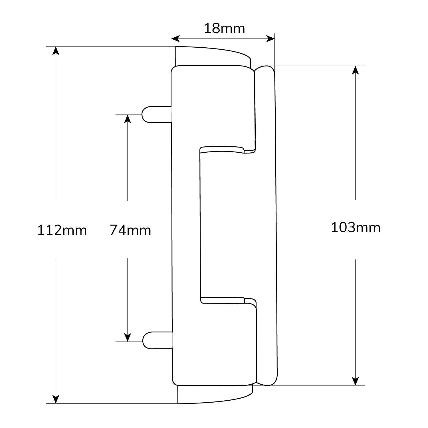 TSS UPVC Butt Hinge 112mm