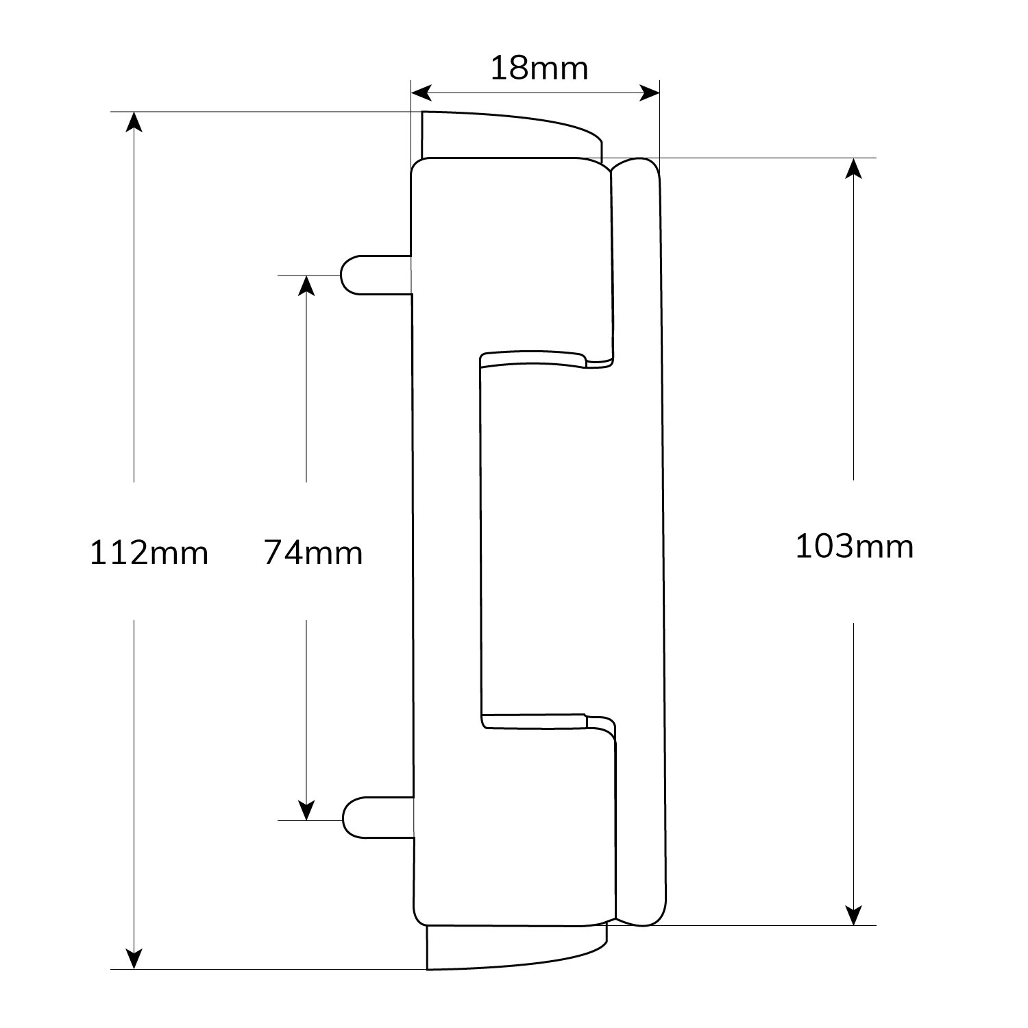TSS UPVC Butt Hinge 112mm