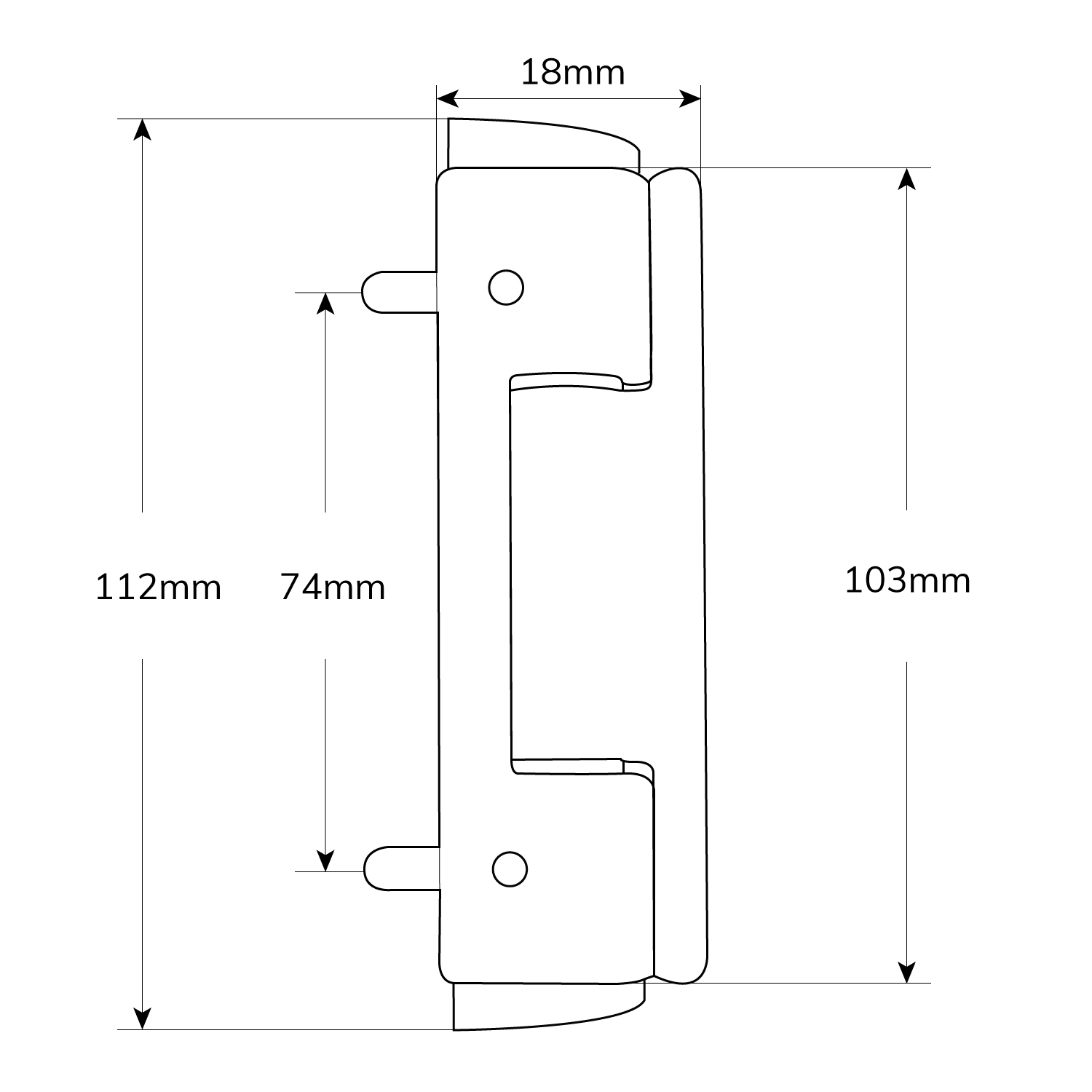 TSS UPVC Butt Hinge 112mm