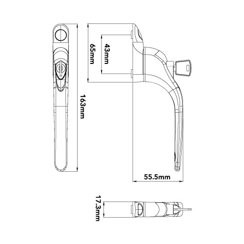 VERSA V-WIN Lite Inline Locking Espag UPVC Window Handles