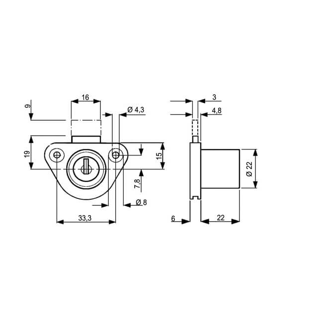 Lowe & Fletcher 2806 Desk Lock