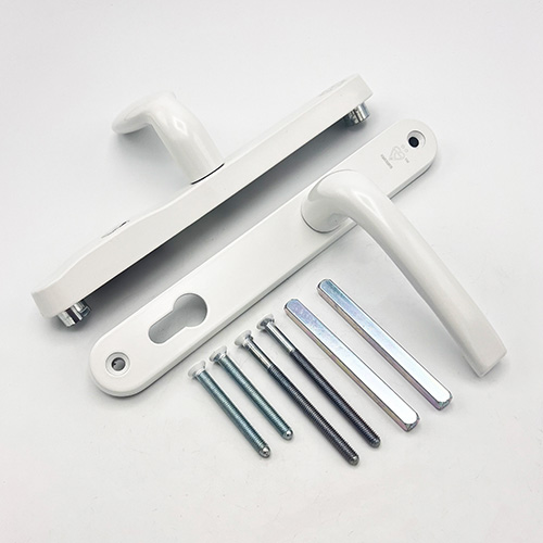 Mila Pro Secure TS007 2* Lever Moveable Pad UPVC Multipoint Door Handles - 92/62mm PZ Sprung 212mm Screw Centres
