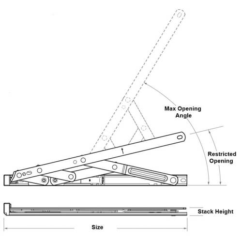 Securistyle Restricted Easy Clean Top Hung Friction Stay