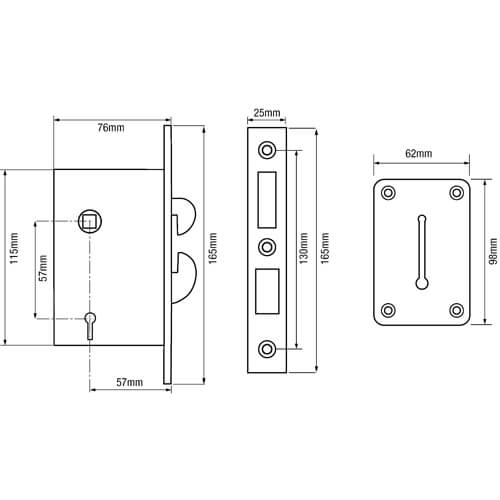 (Ex Century) Willenhall 3500 Locking Mortice Hookbolt