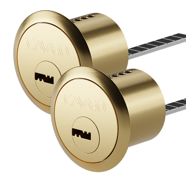 CAVEO Dimple Rim Cylinder Keyed Alike Pair PB 3 Keys