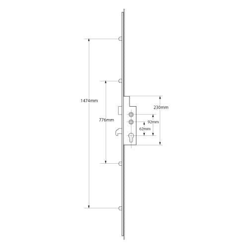 Ingenious Latch Hook 4 Rollers Double Spindle Multipoint Door Lock