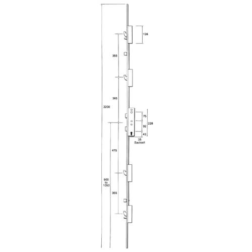 Lockmaster Latch Deadbolt 4 Hooks 2 Anti Lift Pins 2 Rollers Lift Lever or Double Spindle Multipoint Door Lock