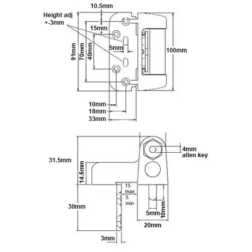 Fab and Fix Haven 2D Hinge for Composite Doors