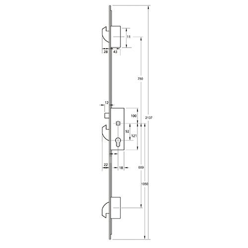 ERA Fortress British Standard Latch 3 Hooks Split Spindle Multipoint