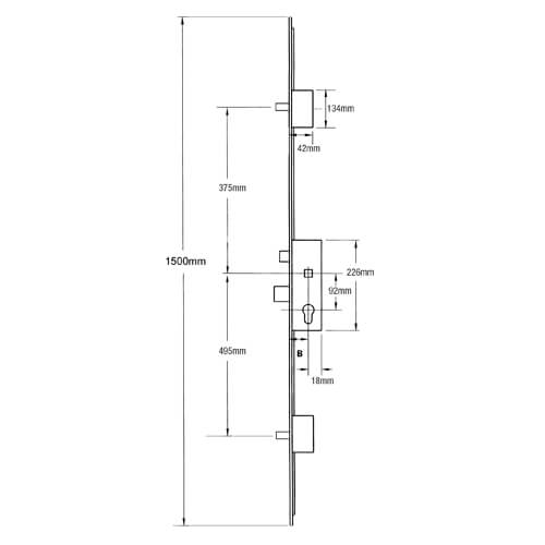 Maco Latch Deadbolt 2 Pins Lift Lever Multipoint Door Lock