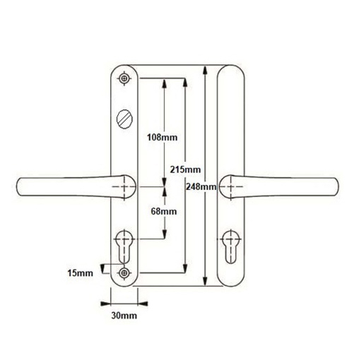 Fab & Fix Farnham Lever Lever UPVC Multipoint Door Handles - With Snib 68mm PZ Sprung 215mm Screw Centres