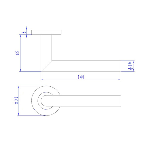 TSS Fire Rated Stainless Steel (SSS) 19mm Mitred Lever On Rose Furniture