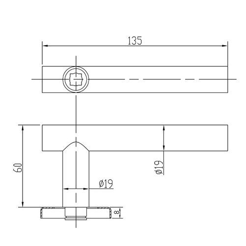 TSS Fire Rated Stainless Steel (SSS) 19mm T Bar Lever On Rose Furniture
