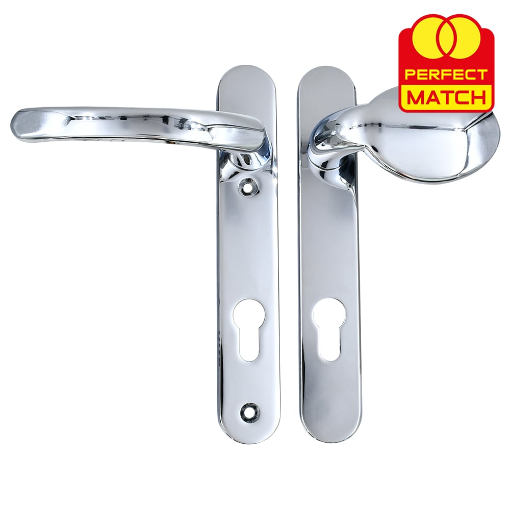 TSS Lever Moveable Pad UPVC Multipoint Door Handles - 92mm PZ Sprung 122mm Screw Centres