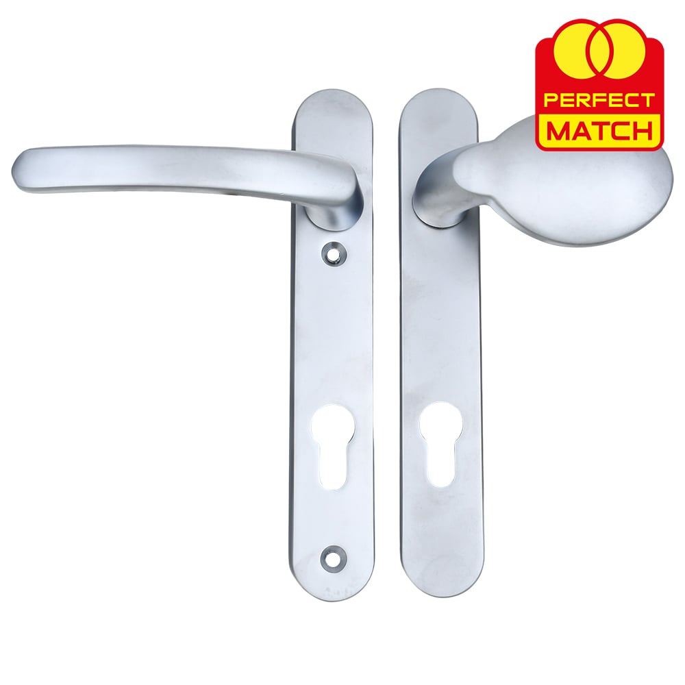 TSS Lever Moveable Pad UPVC Multipoint Door Handles - 92mm PZ Sprung 122mm Screw Centres