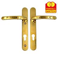 TSS Lever Lever UPVC Multipoint Door Handles - 92mm PZ Sprung 122mm Screw Centres - Long Backplate