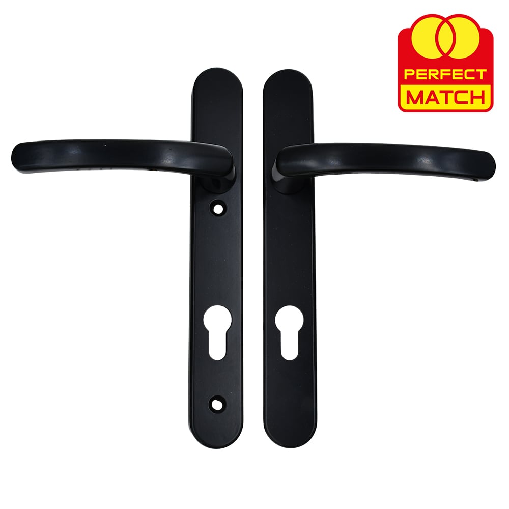 TSS Lever Lever UPVC Multipoint Door Handles - 92mm PZ Sprung 122mm Screw Centres - Long Backplate