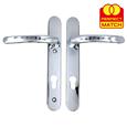 TSS Lever Lever UPVC Multipoint Door Handles - 92mm PZ Sprung 122mm Screw Centres - Long Backplate