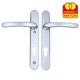 TSS Lever Lever UPVC Multipoint Door Handles - 92mm PZ Sprung 122mm Screw Centres - Long Backplate