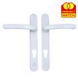 TSS Lever Lever UPVC Multipoint Door Handles - 92mm PZ Sprung 122mm Screw Centres - Long Backplate